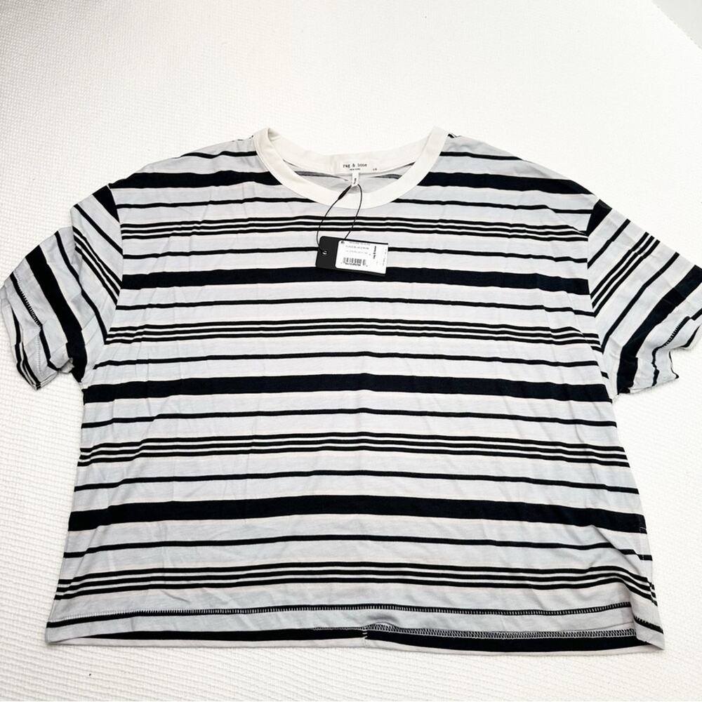 rag & bone Boxy Cropped striped tee L